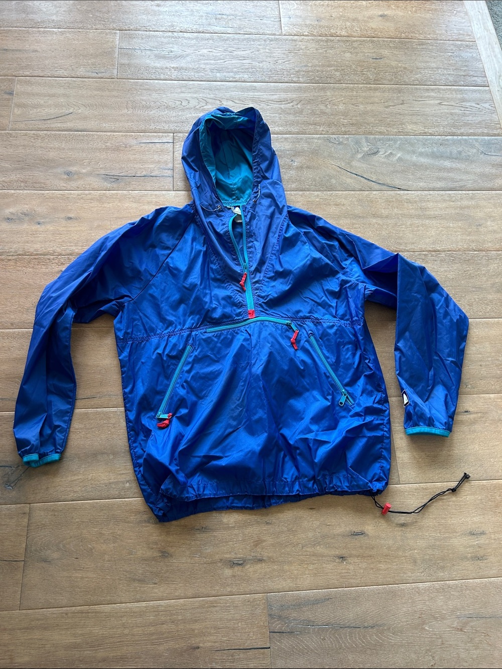 Sierra Designs Blue Teal Hooded Anorak Jacket